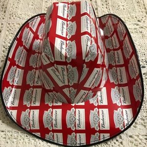 COPY - Budweiser cowboy/cowgirl hat one size fits all with elastic band.